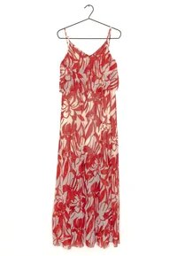 Robe longue florale rouge