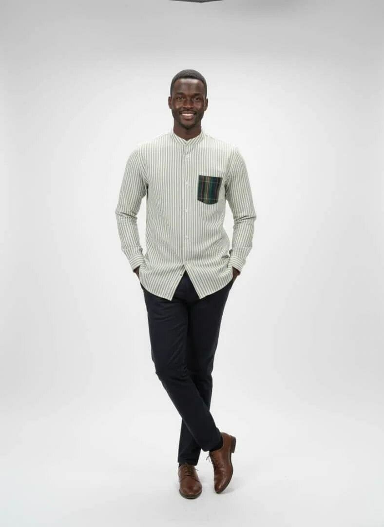 Chemise rayée élégante homme