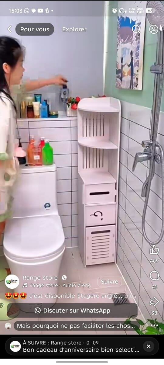 Étagère de Salle Bain Multifonction