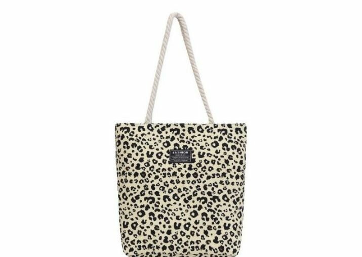 Sac en toile imprimé léopard