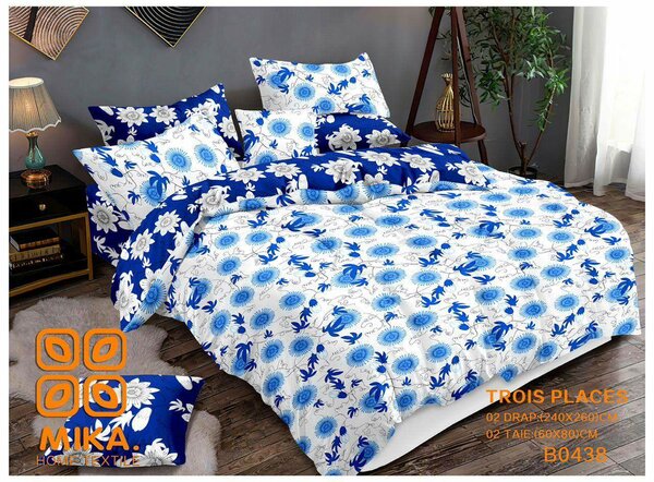 Parure de Lit Fleurie en Coton