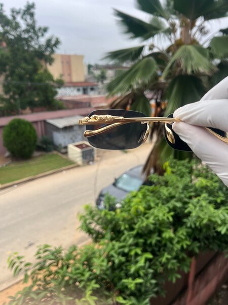 Lunettes de soleil luxueuses dorées