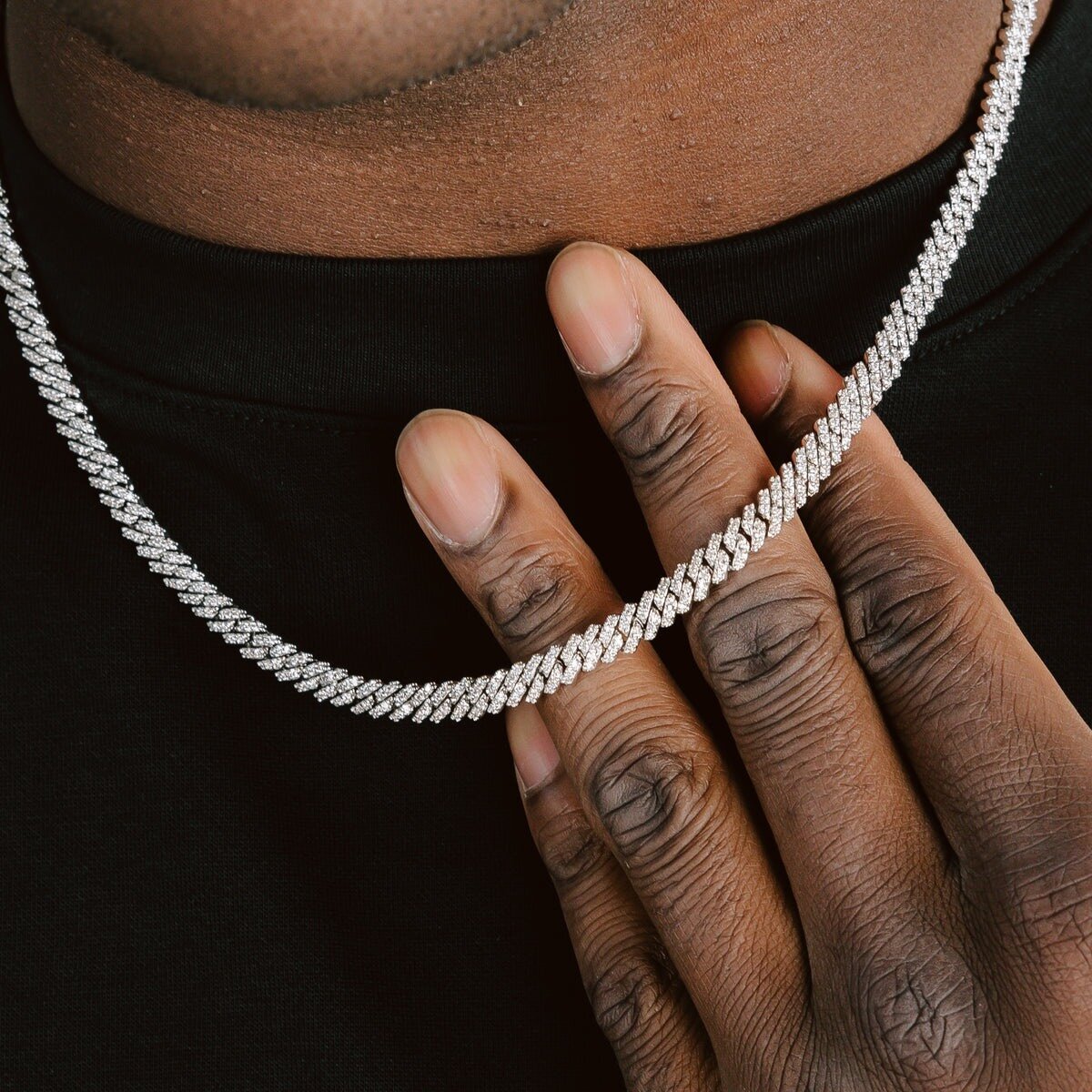 Thin Cuban iced chain