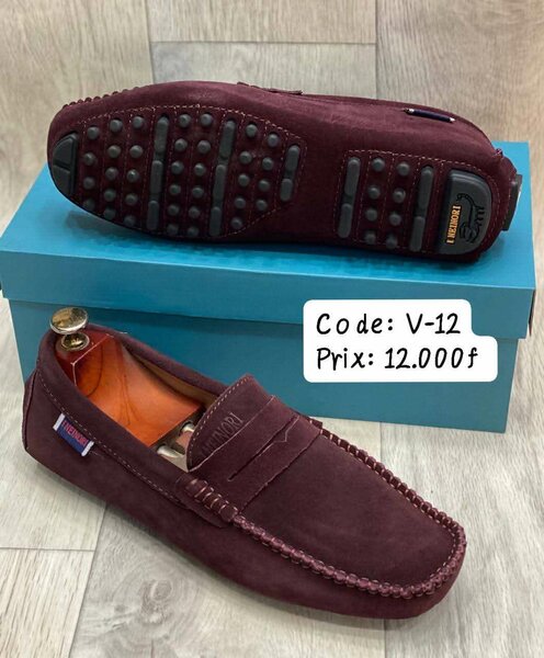 Mocassins en daim bordeaux