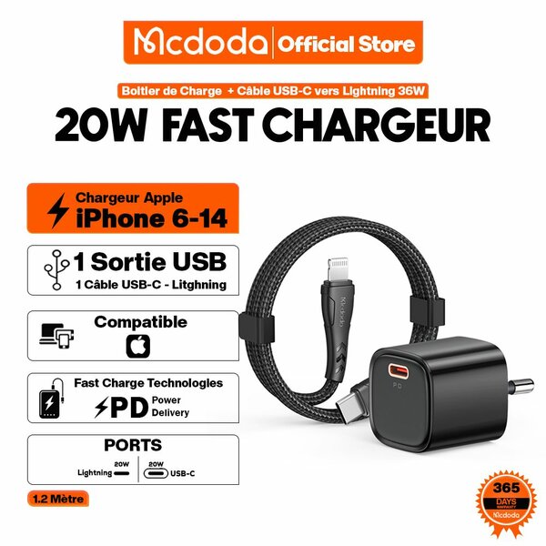 Mcdodo Chargeur 20W iPhones