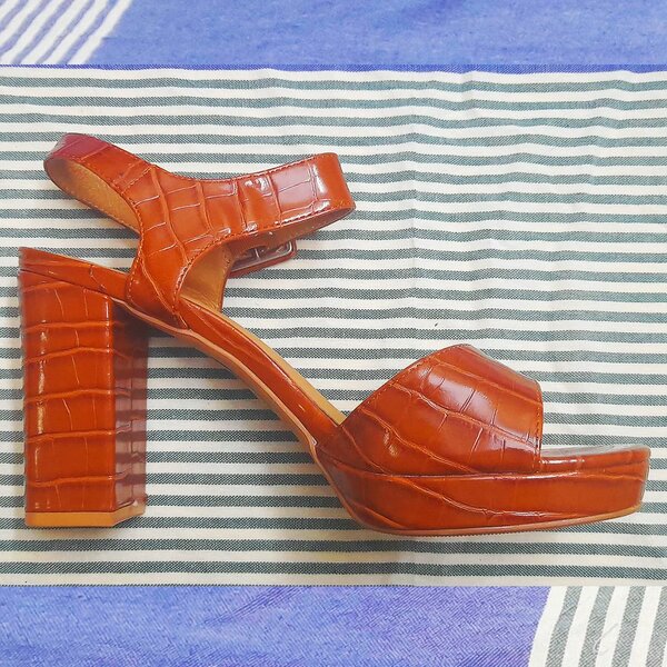 TEXTO Sandales Cuir Croco