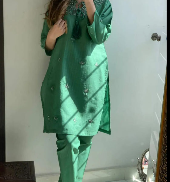 *Handmade Mirror Embroidery 2Pc*