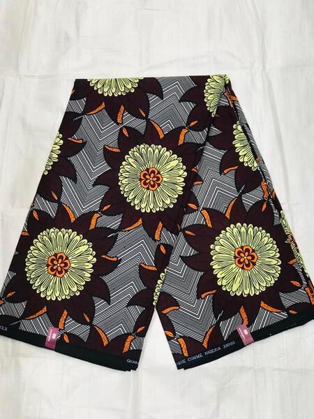 Original Cotton Wax Chitenge Fabric with 6 Yard Print 