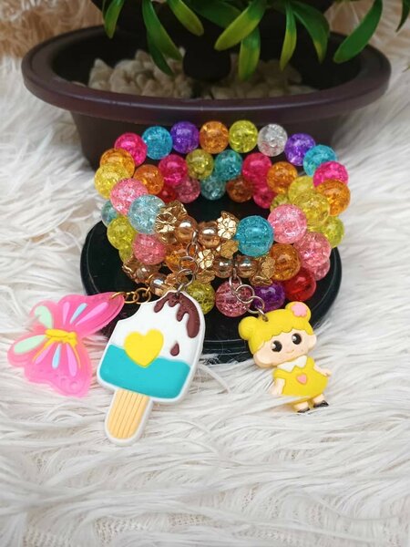 Colorful Charm Bracelets Set