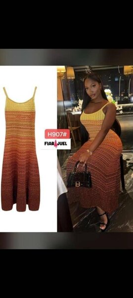 Robe Longue Tricotée Dégradé