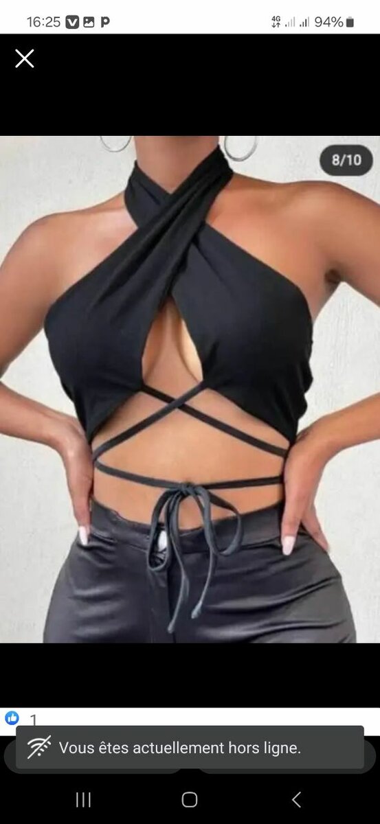 Haut court à lacets pour femmes