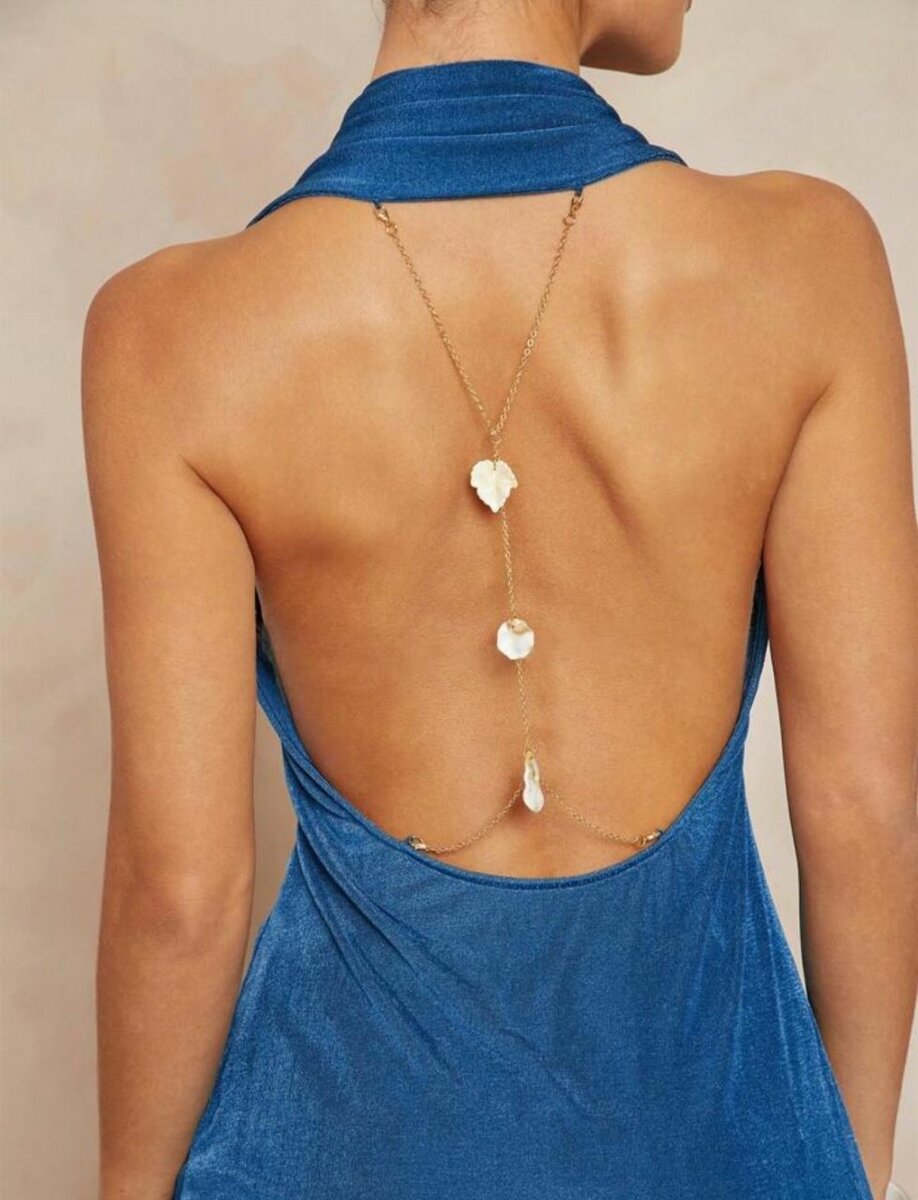 Top dos nu bleu élégant