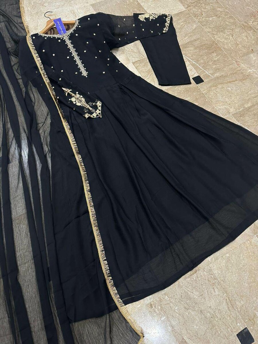 Chiffon Zari Embroidery Maxi 3 pcs