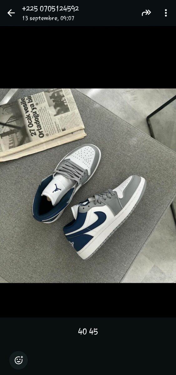 Jordan 1 low bleue gris