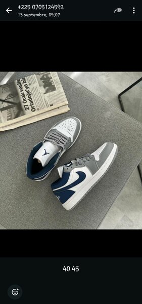 Jordan 1 low bleue gris