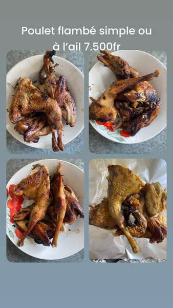 Pintade flambée délicieuse