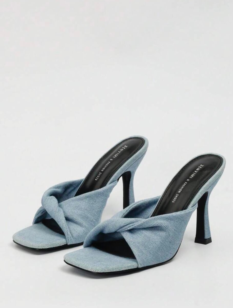 Sandales à talons en denim