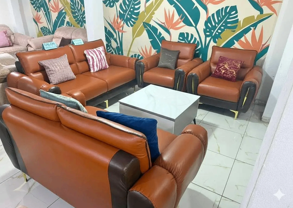 Salon cuir moderne et élégant