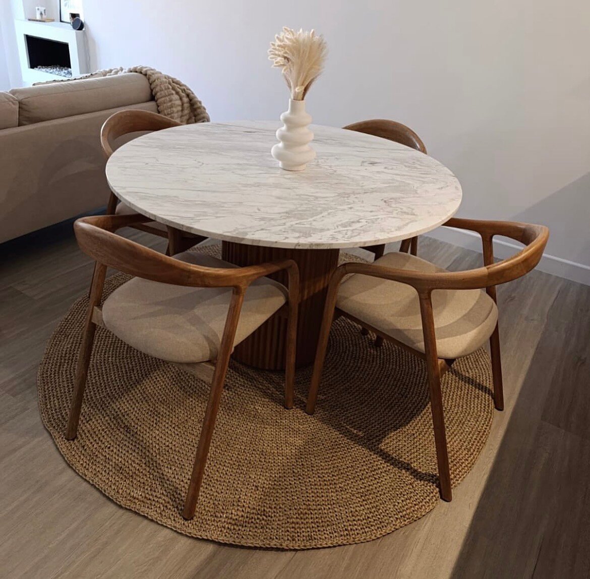 Table à manger ronde en marbre