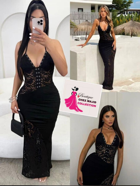 Robe en dentelle noire élégante