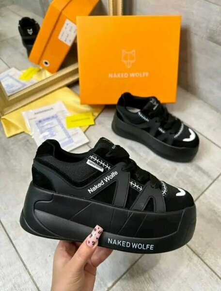 Baskets Naked Wolfe plateforme noires