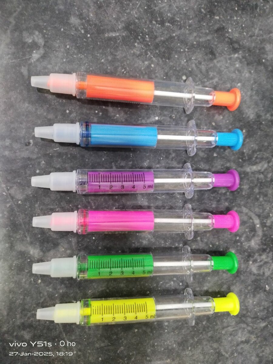 High letter with ball pen