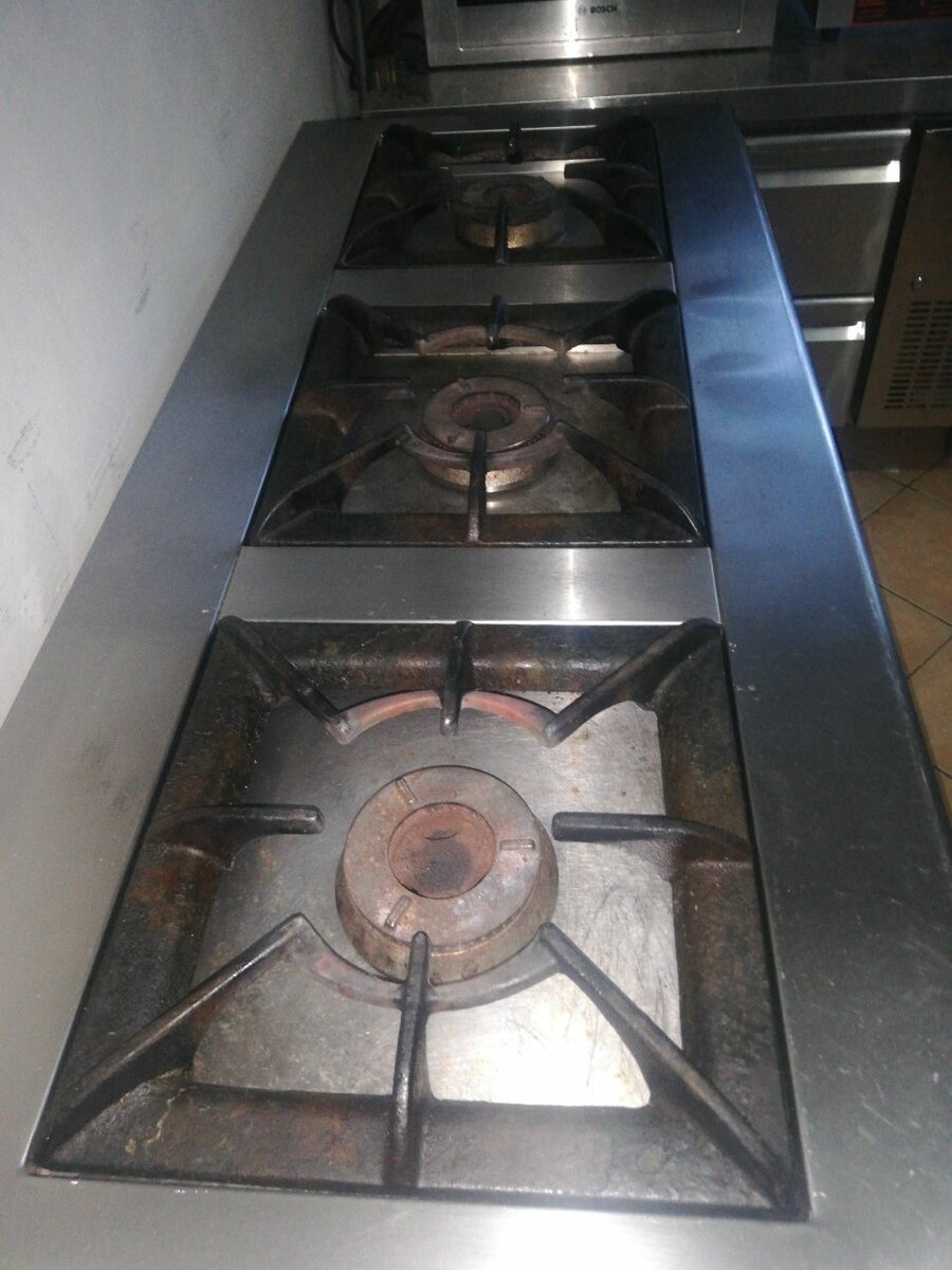 3 burner industrial stainless stove