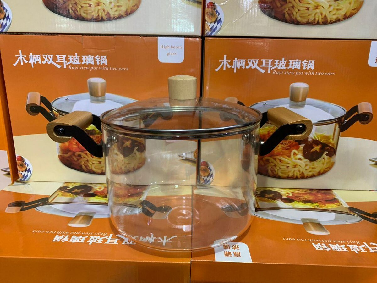 Glass cooking pot
