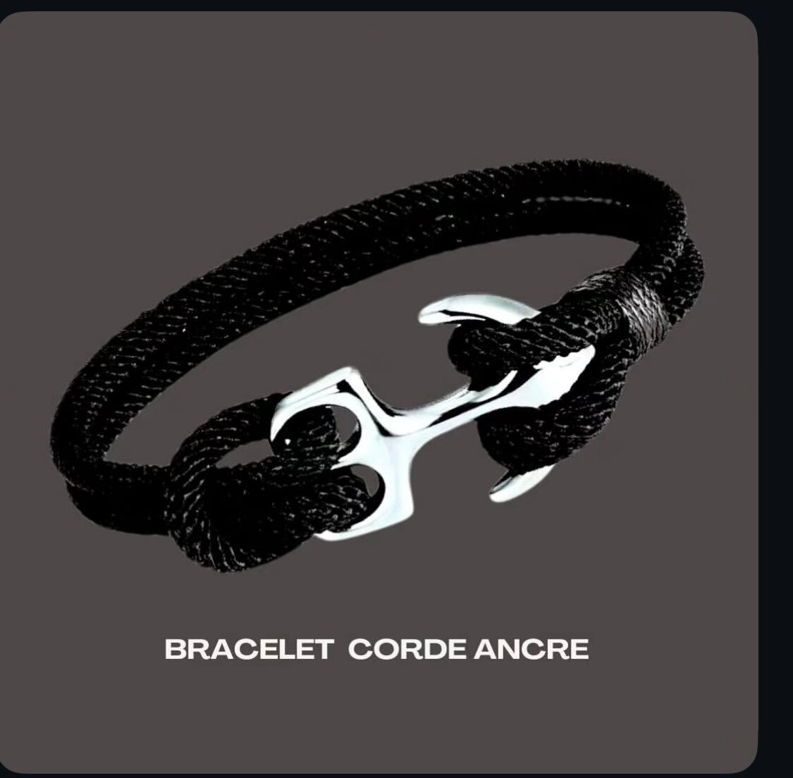 Bracelet corde ancre élégant