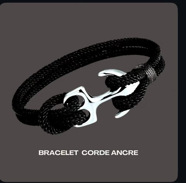 Bracelet corde ancre élégant