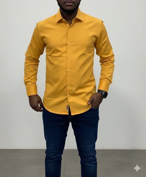 Chemise Homme Jaune Élégante