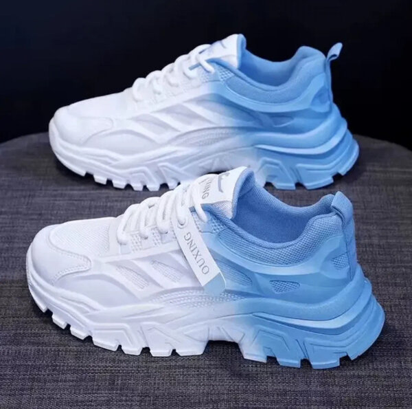 Sneakers homme blanc-bleu