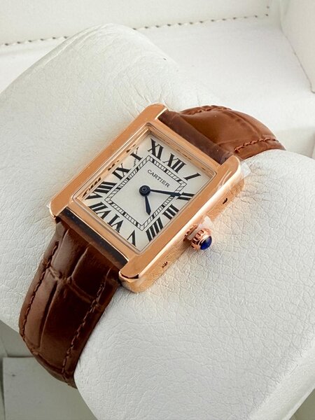 Montre Cartier Tank - Bracelet en cuir