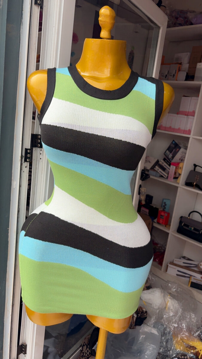 Robe rayures multicolores