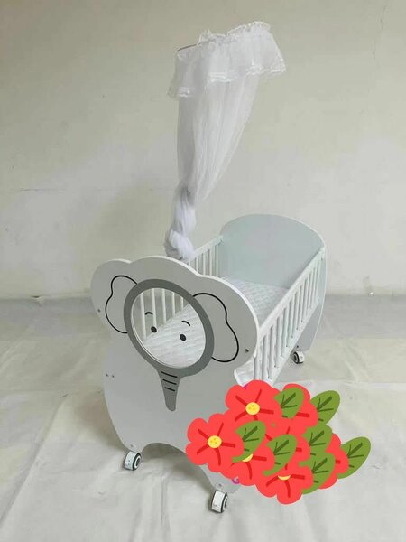 Berceau bébé éléphant blanc