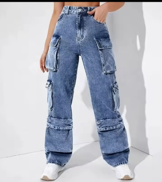 Jean cargo ample tendance