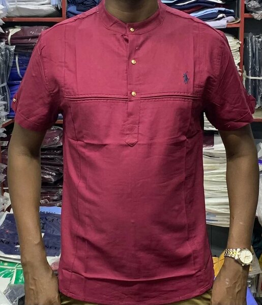 Chemise masculine à col mao