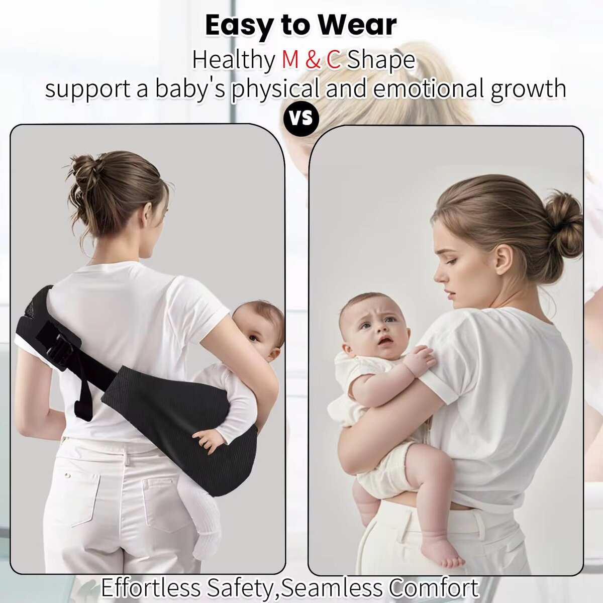 Porte-bébé ergonomique confortable