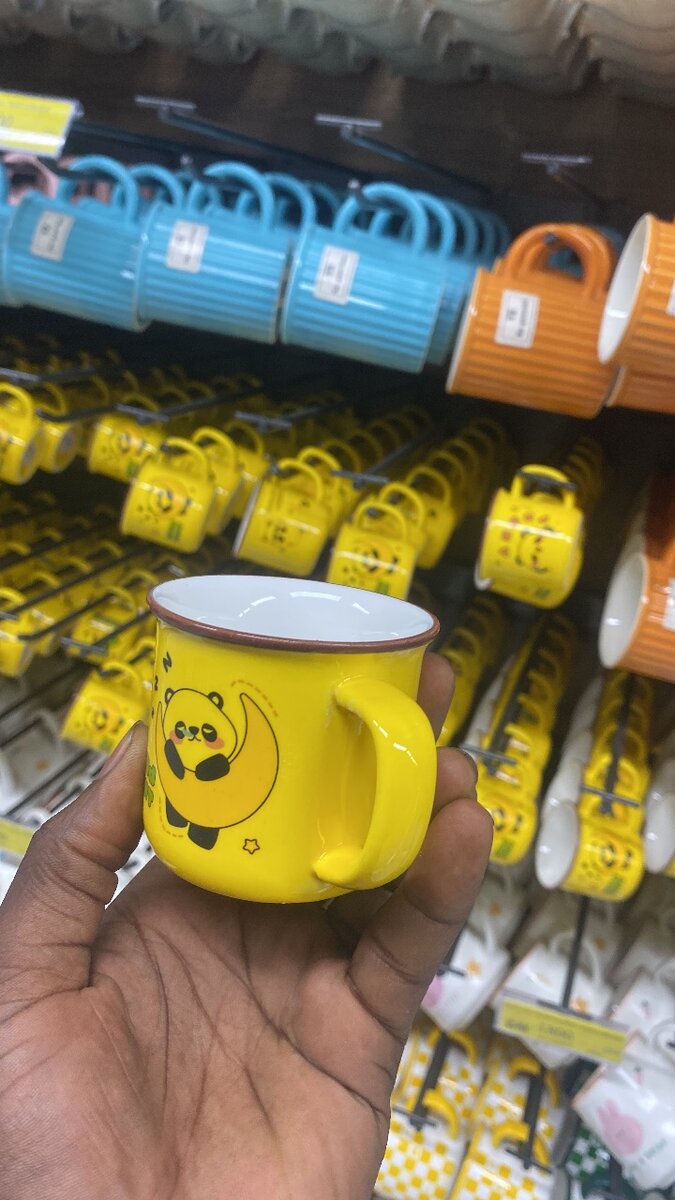 Tasse Émaillée Panda Jaune