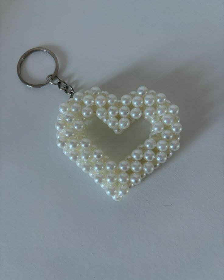 Porte-clés Cœur Perles Élégant