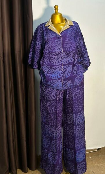 Ensemble femme wax mauve/bleu