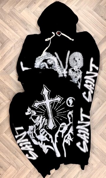 Sweat à Capuche Imprimé Style Gothique