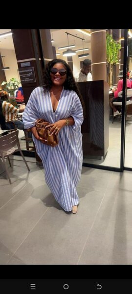 Robes longues femme bleu rayé