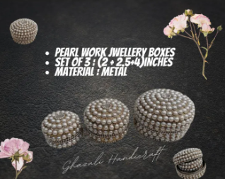 Pearl Work Jwellery Boxes.... Set of 3.