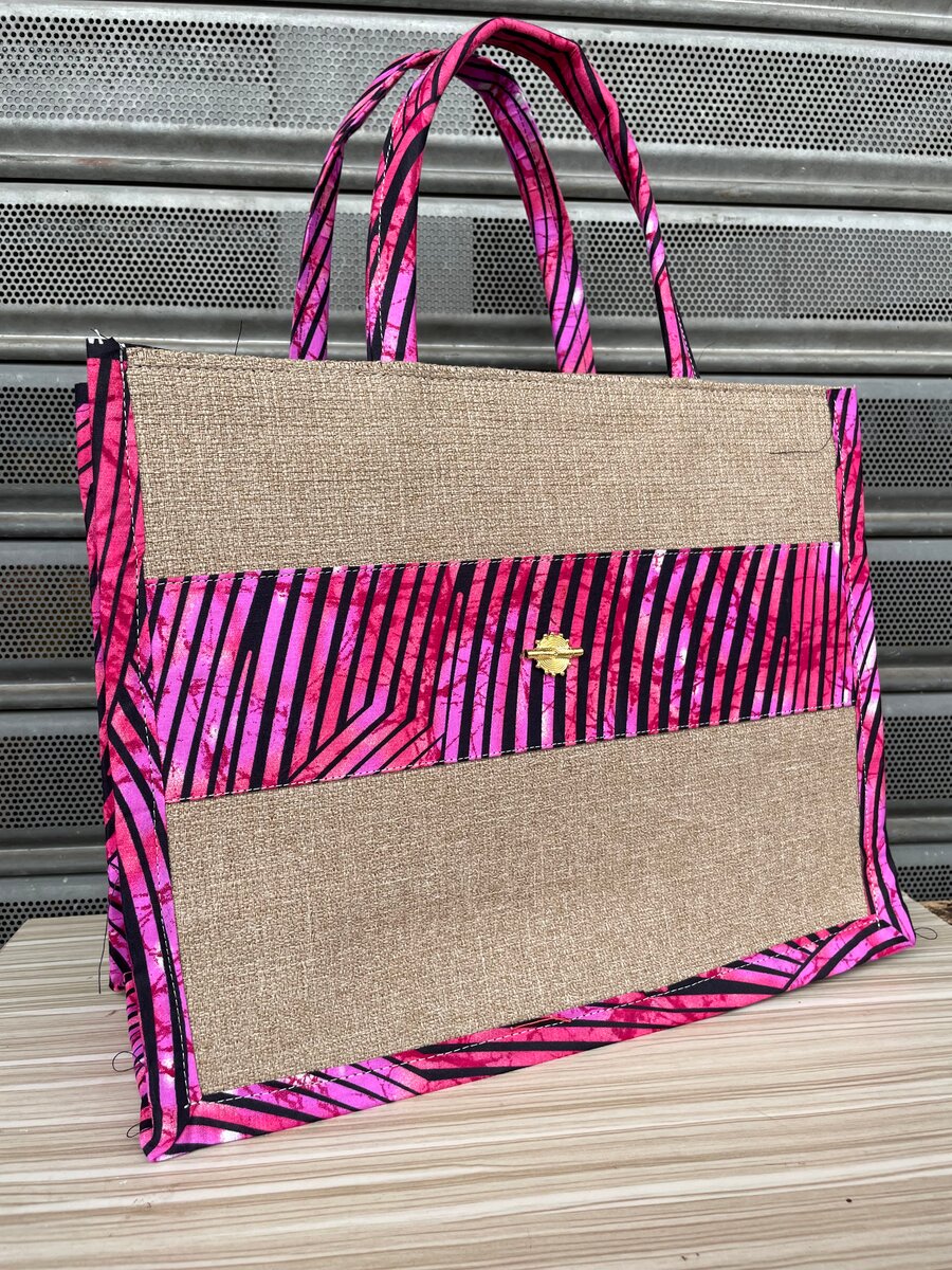 Sac cabas en toile design africain
