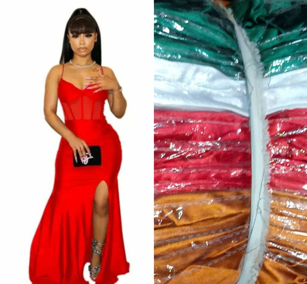 Robe longue rouge élégante