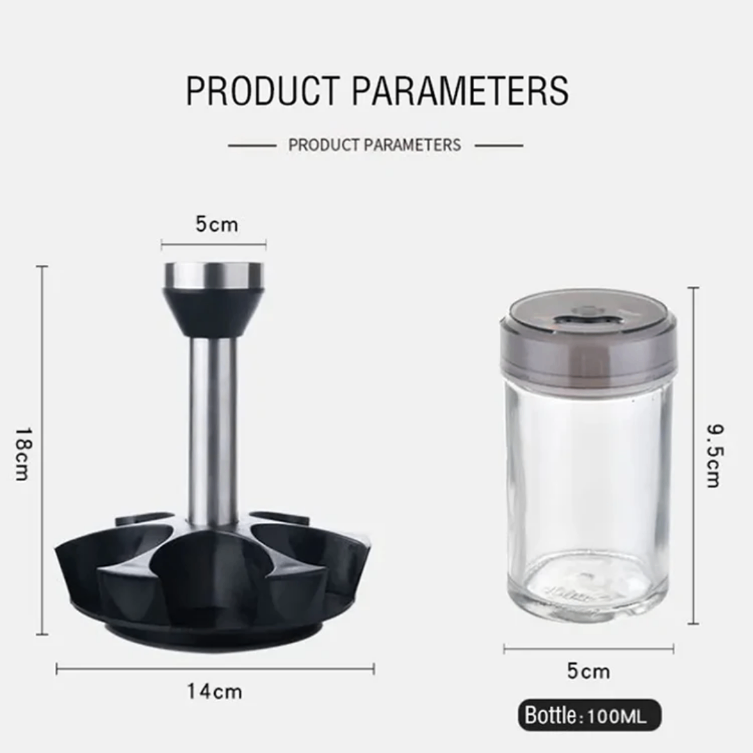 Ensemble de pots à épices rotatif