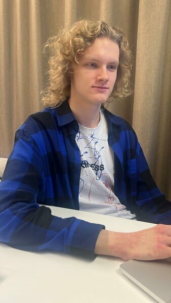 Chemise bleue à carreaux homme