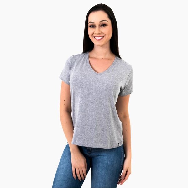 T-shirt femme col en V basique