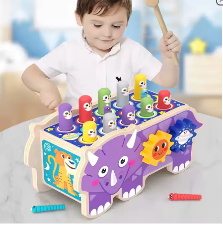 Wooden Dino Knocking Toy / 3yrs+